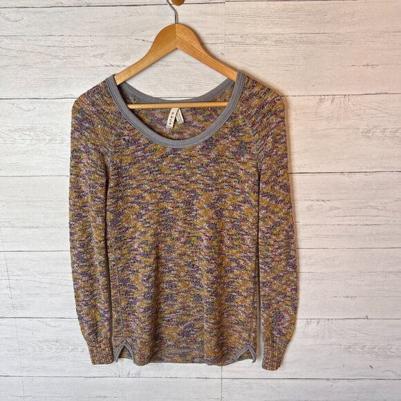 We the Free Sweater Womens Size Small Colorful Boston Melange Marled Side Slits - Picture 3 of 15